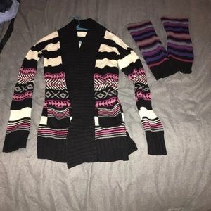 Cardigan & matching leg warmers